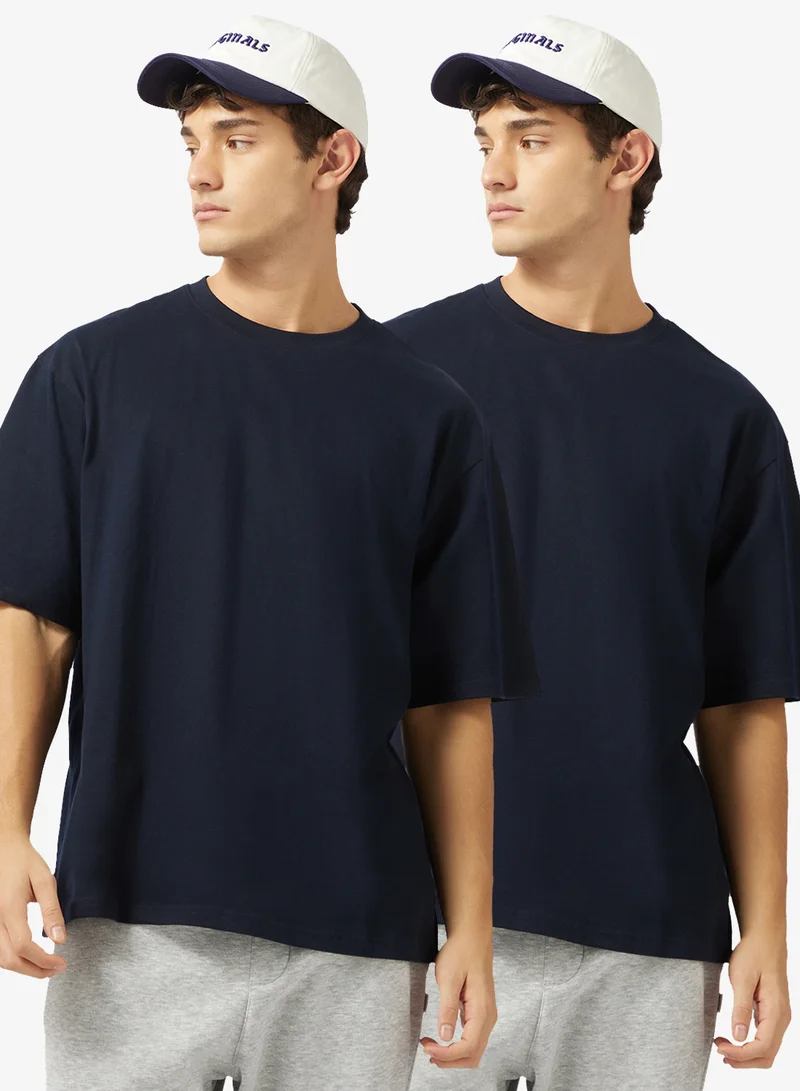 Seventy Five Basics Pack of 2 Regular Fit T-Shirt